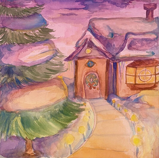 winter pt. 2, 2024. watercolor on paper, 10x10in