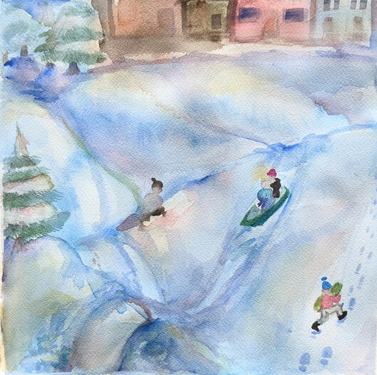 winter pt. 3, 2024. watercolor on paper, 10x10in