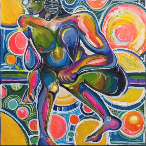 bubbles, 2025. acrylic on canvas, 20x20in. unframed
