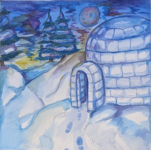 winter pt. 1, 2024. watercolor on paper, 10x10in